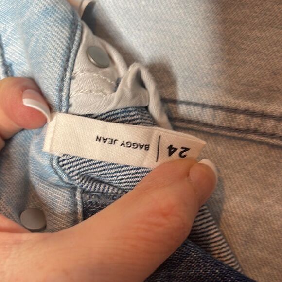 Pacsun Patchwork Baggy Wide leg High Rise Jeans. Size 24. - Picture 7 of 9